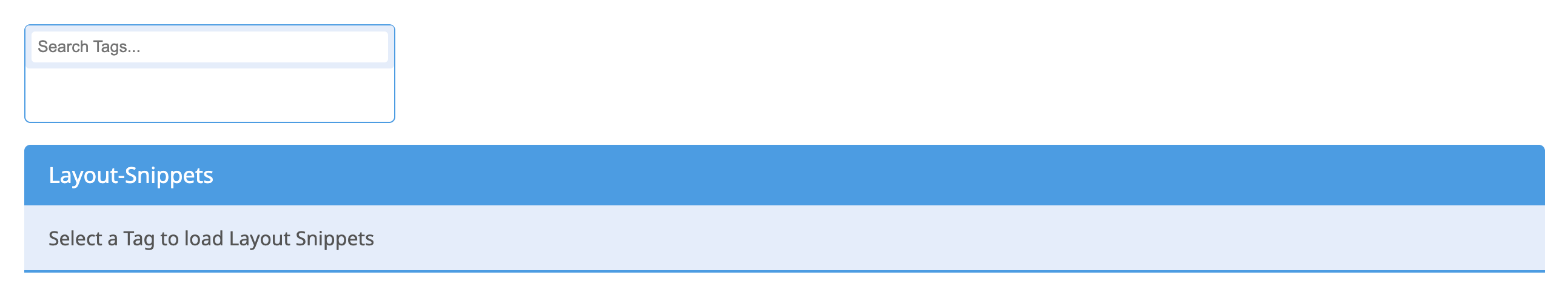 Layout Snippets Menu