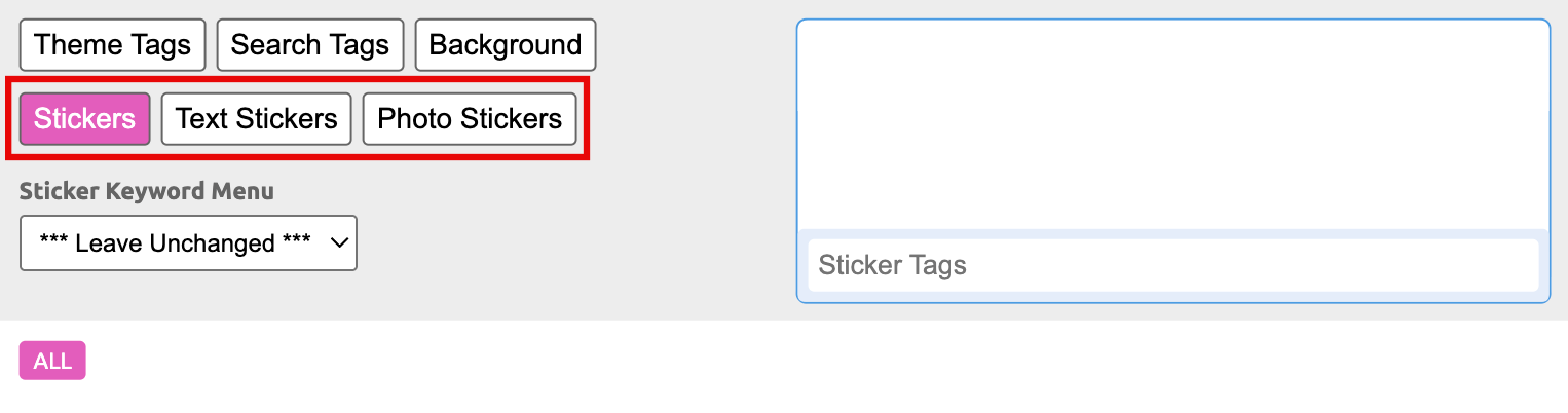 Sticker Snippet Theme Tags