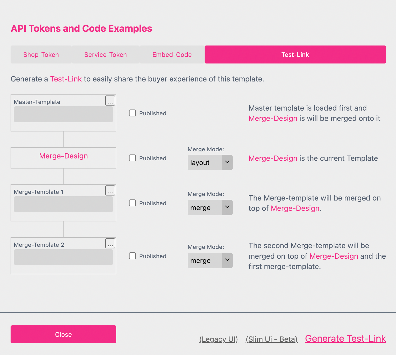 Template Merge Dialog