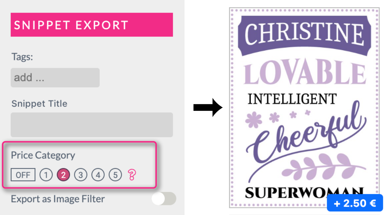 Snippet Price Category