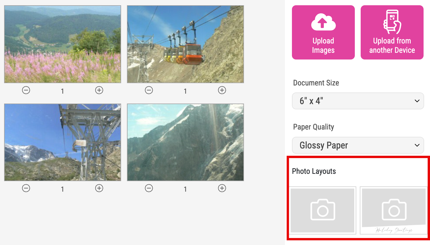 Single Photo Print Layout Snippets