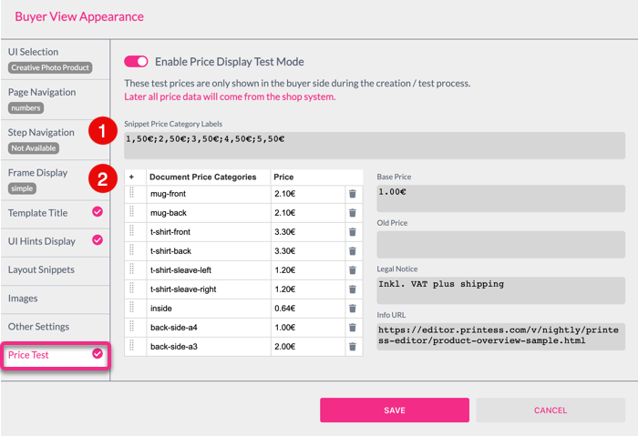 Enable Price Test