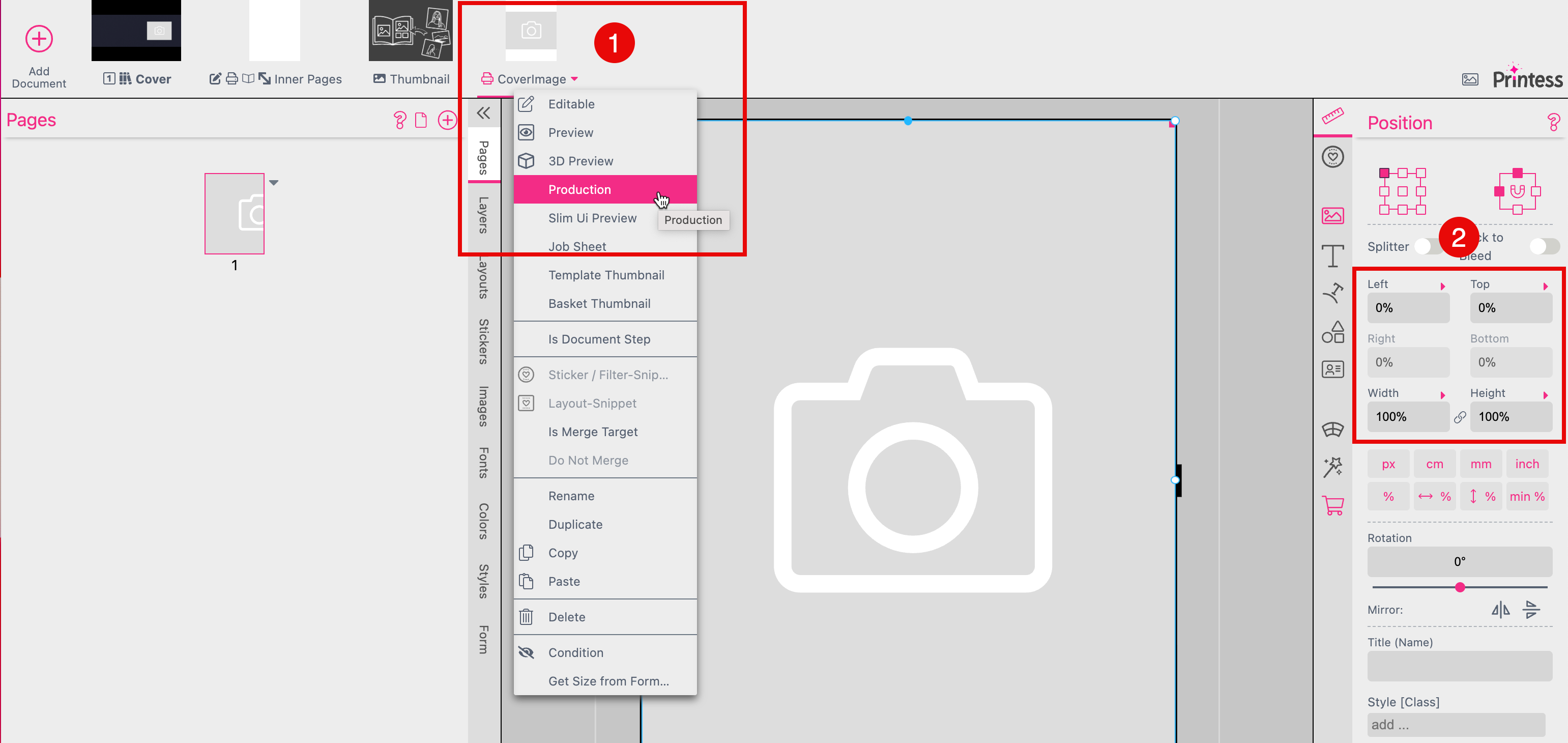 Create a SubDocument With Image Frame