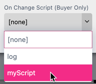 On Change Script Selection