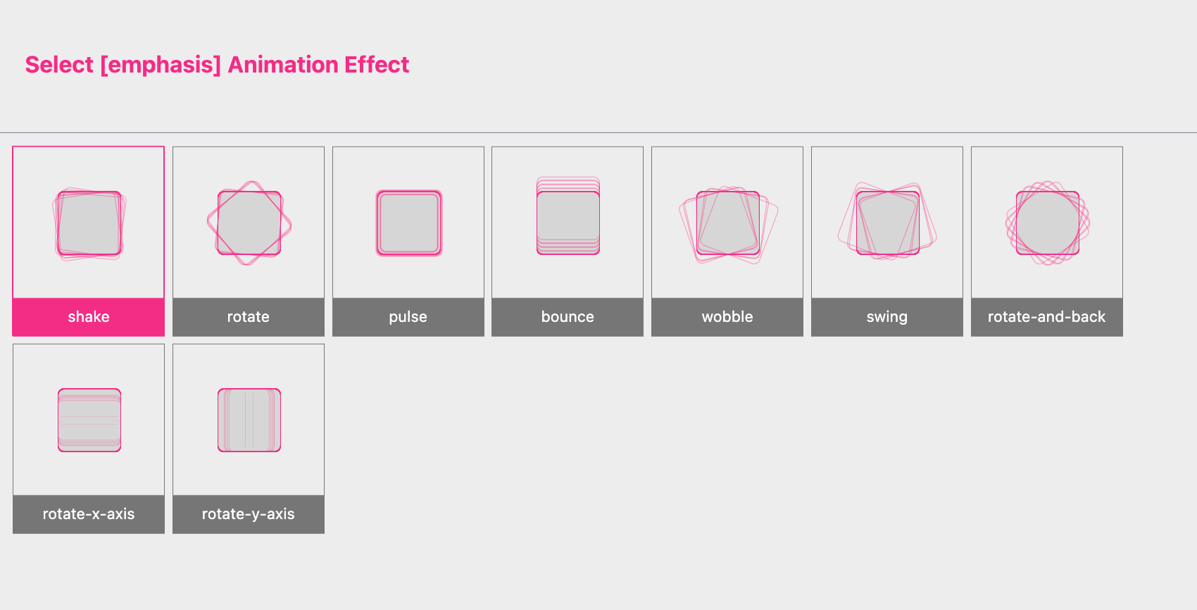 Emphasis Effect Selection
