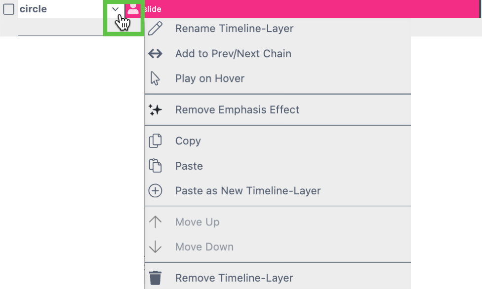 Timeline Layer Context Menu