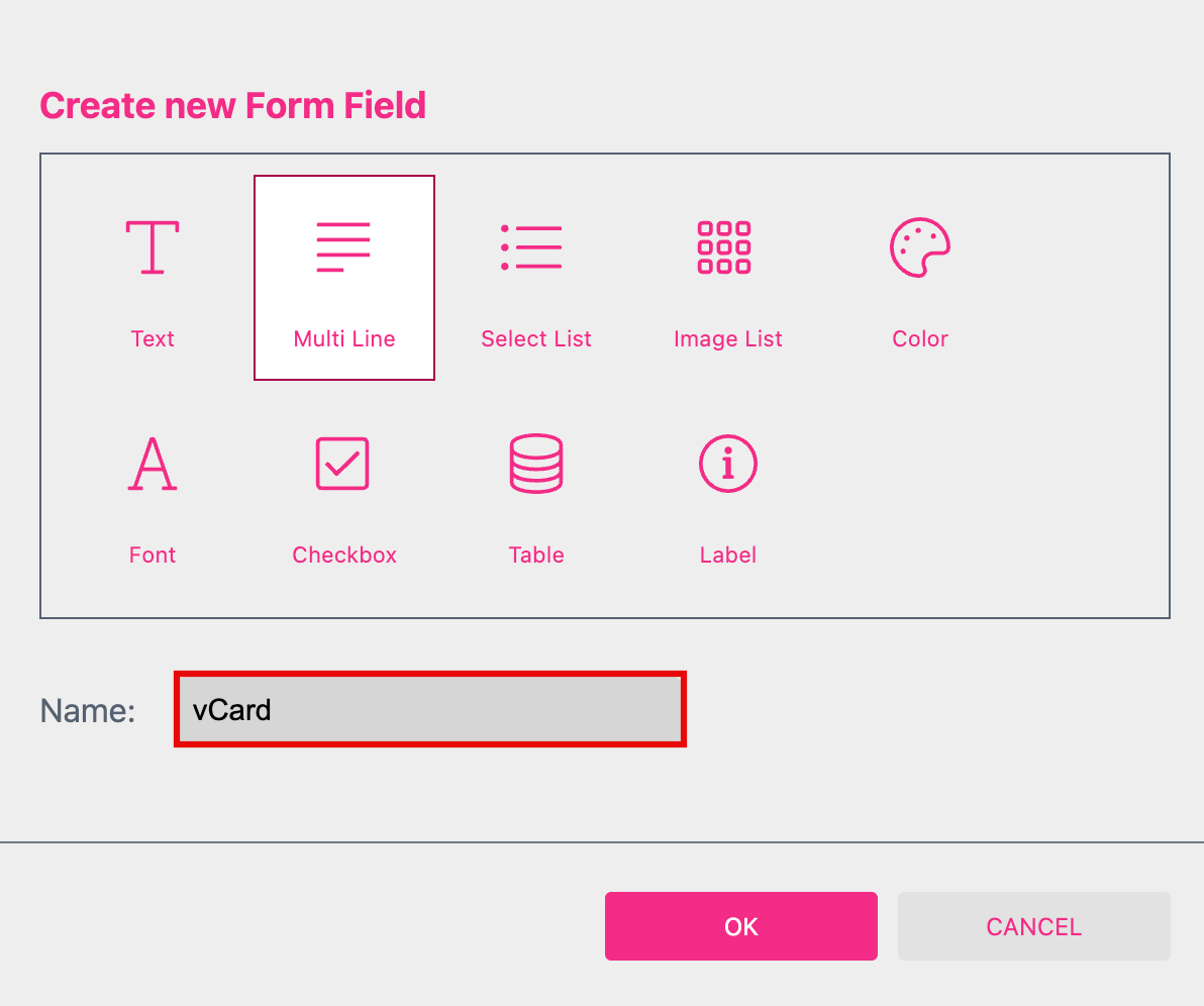 Multi Line Form Field