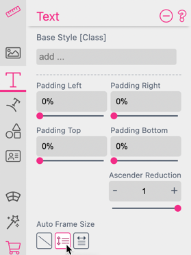 Auto Frame Size Settings