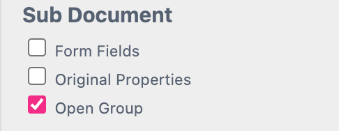 Sub Document Setting Open Group