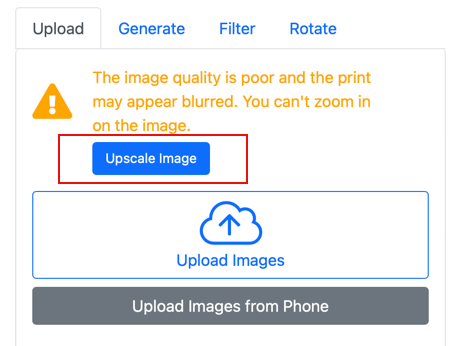 Image Upscale Buyer Side