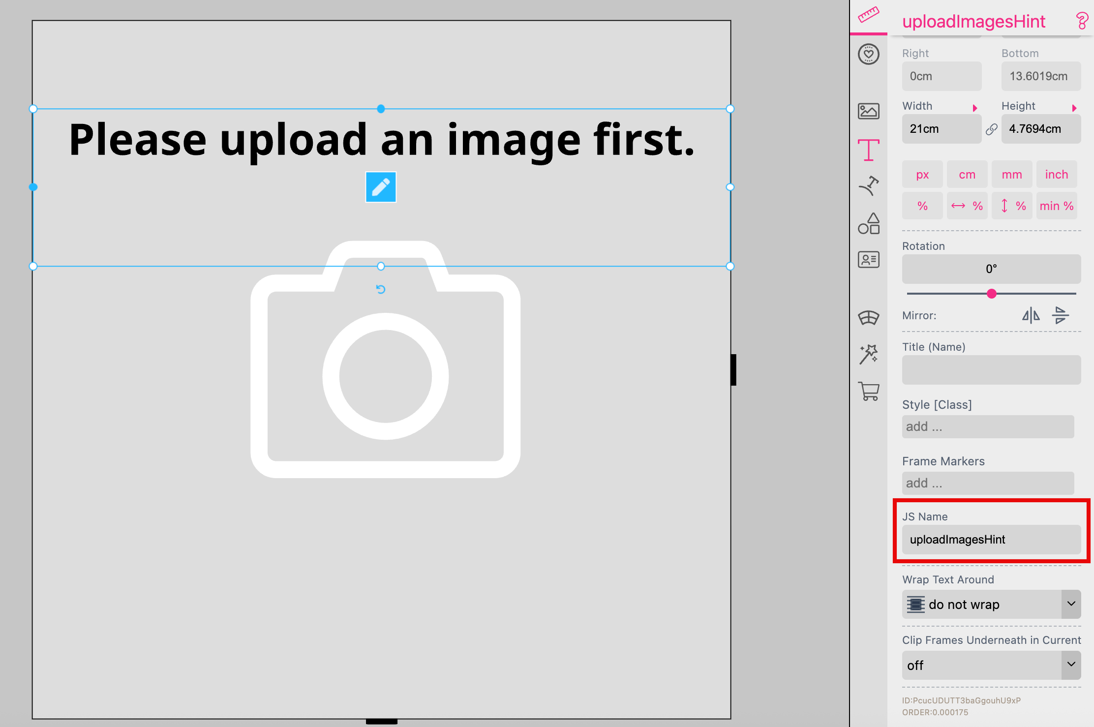 Image Upload Controls Frame