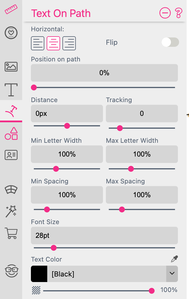 Text On Path Settings