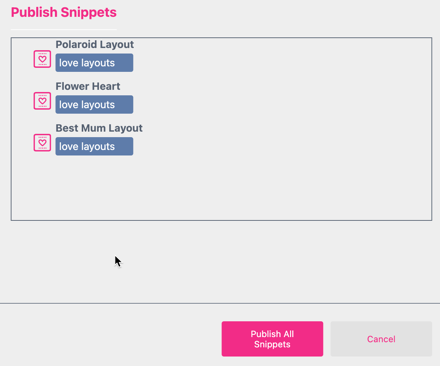 Publish All Layout Snippets