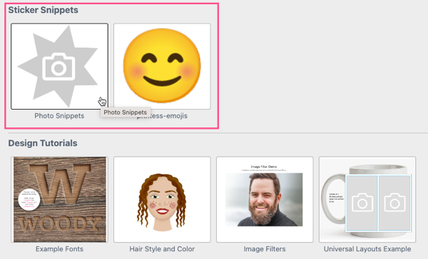 Sticker Snippet library