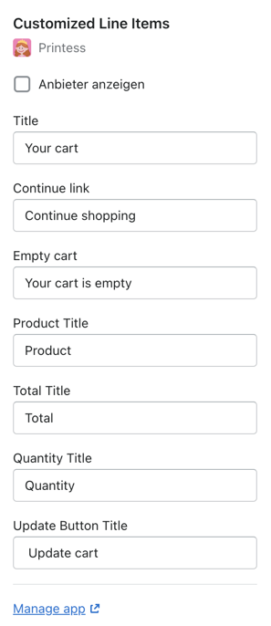 Configure Section
