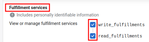 Location of the fulfillment services api scopes