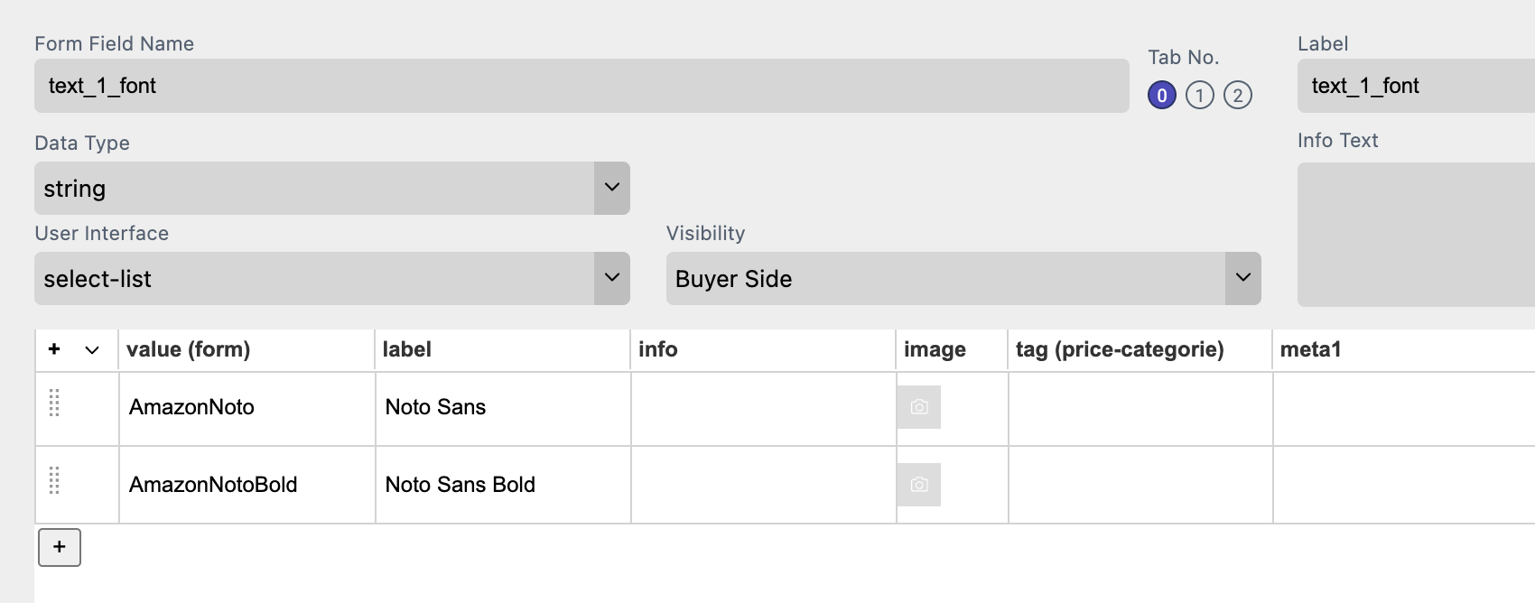 Amazon Font Form Field