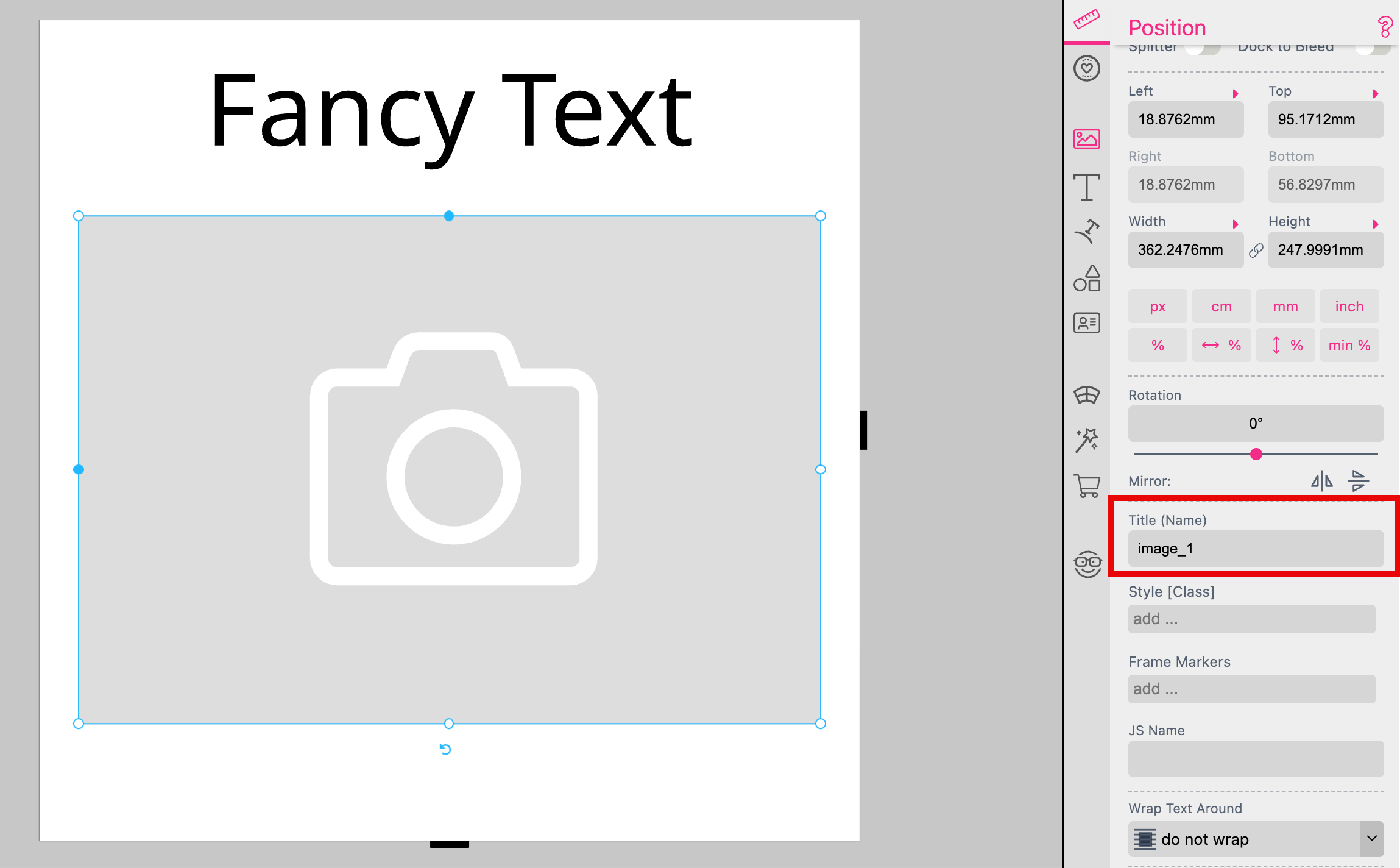 Amazon Image Frame Title