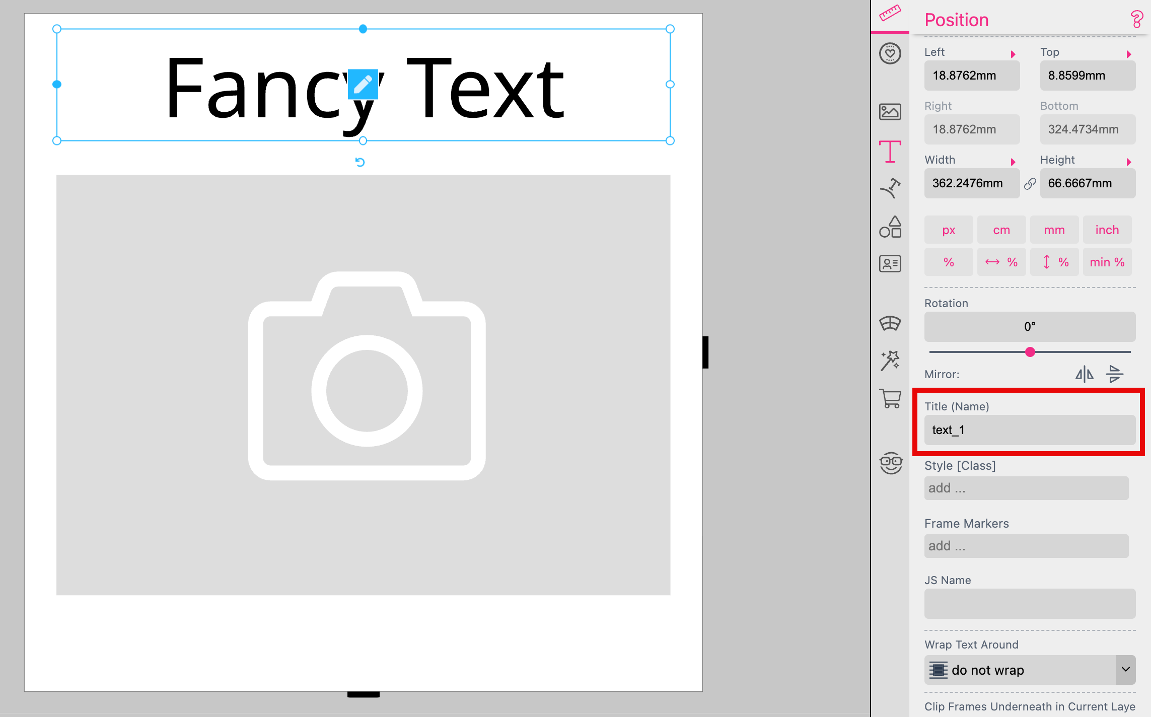 Amazon Text Frame Title