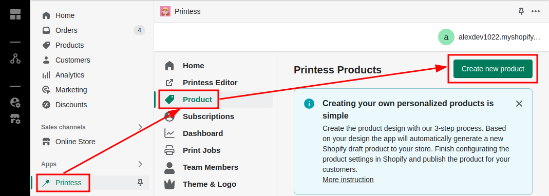 Create new product