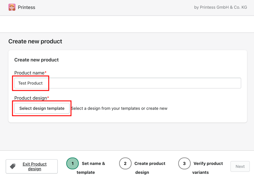 Create new product 1