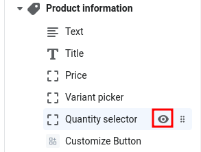 Hide quantity selector 1