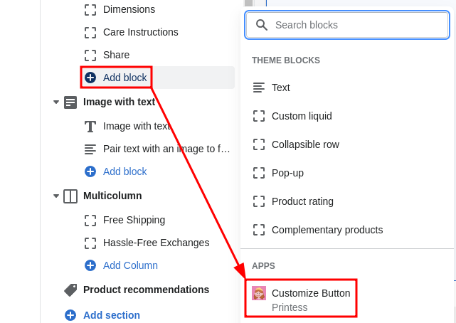 Insert App button