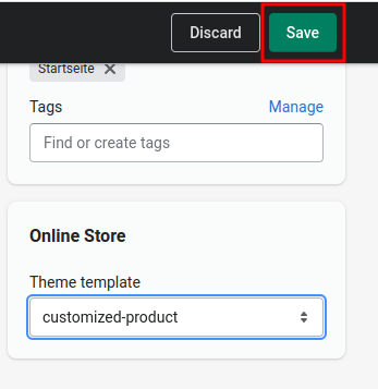 Save product changes