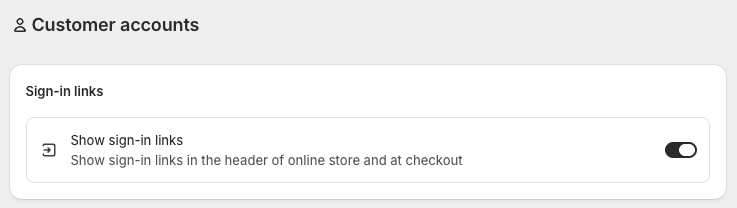 Activate Show Sign-in Links