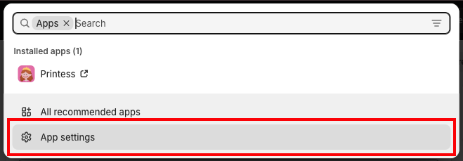 App Settings Second step