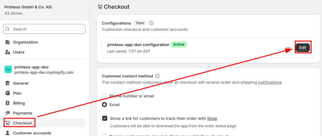 Step 2 – Edit the published configuration