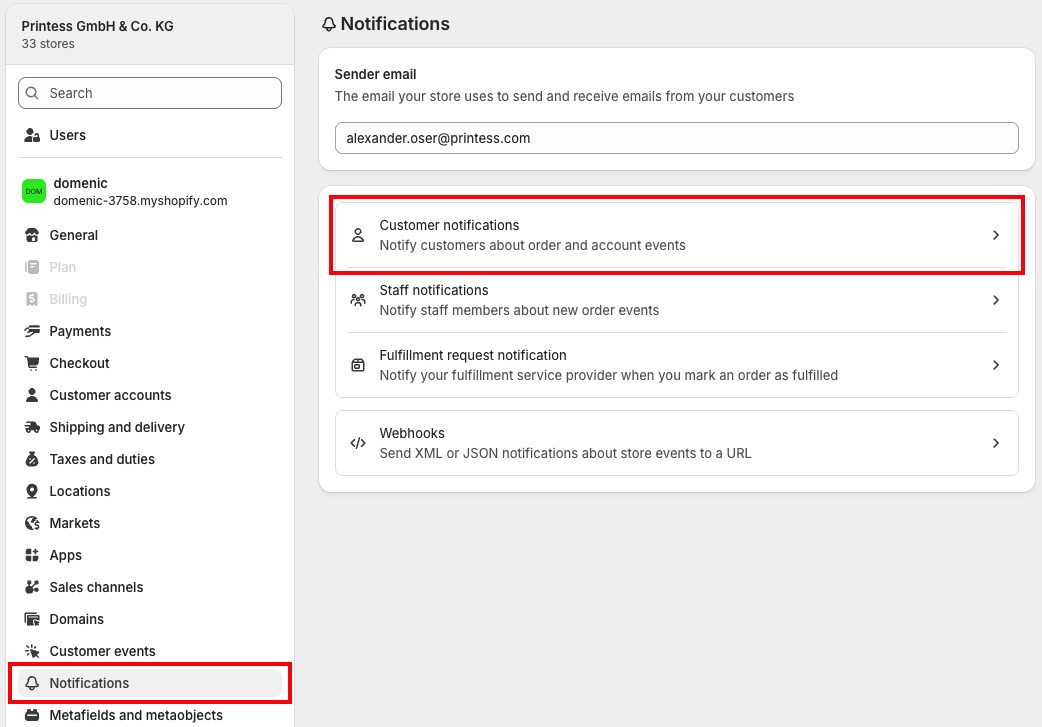 Notification Settings