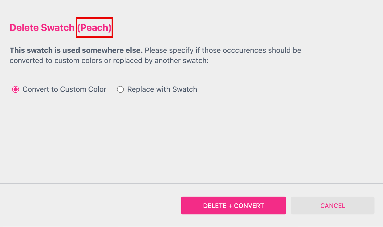 Replace Color Swatch In Use