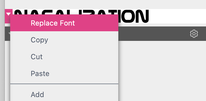 Replace font
