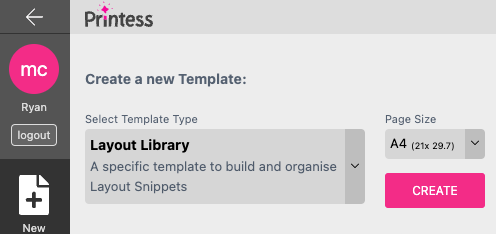 Create new layout snippet library