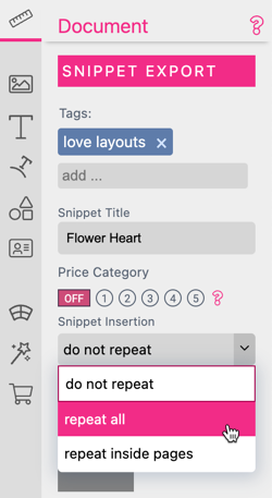 Repeat Layout Snippet Setting