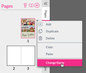 Pages Context Menu