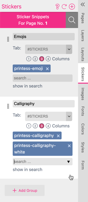 Sticker Panel Tab