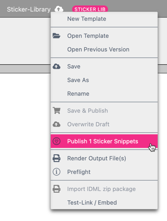 Publish Sticker Snippet