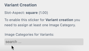Image Categories for Stickers