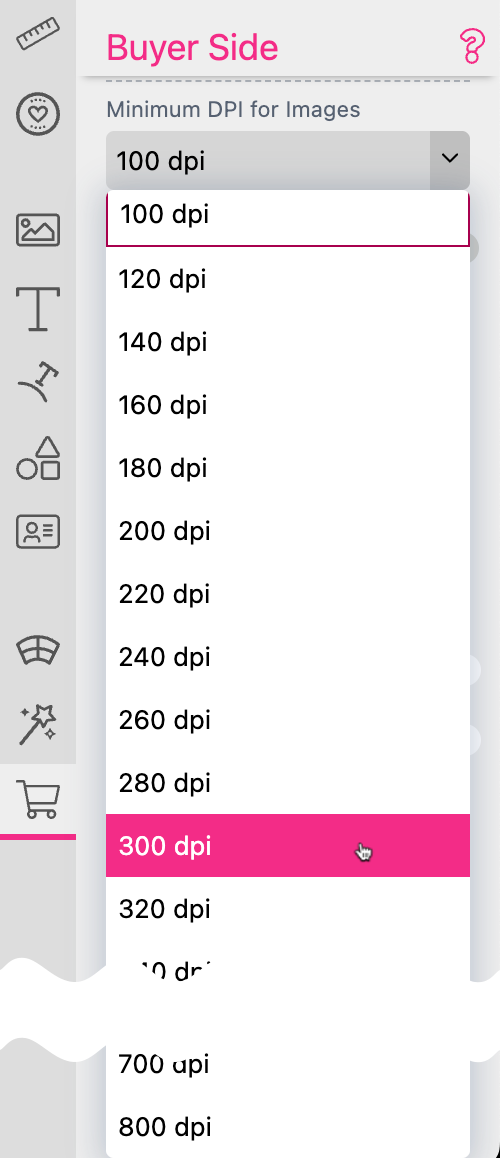 Minimum DPI Setting Images