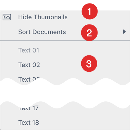 Document Bar Menu