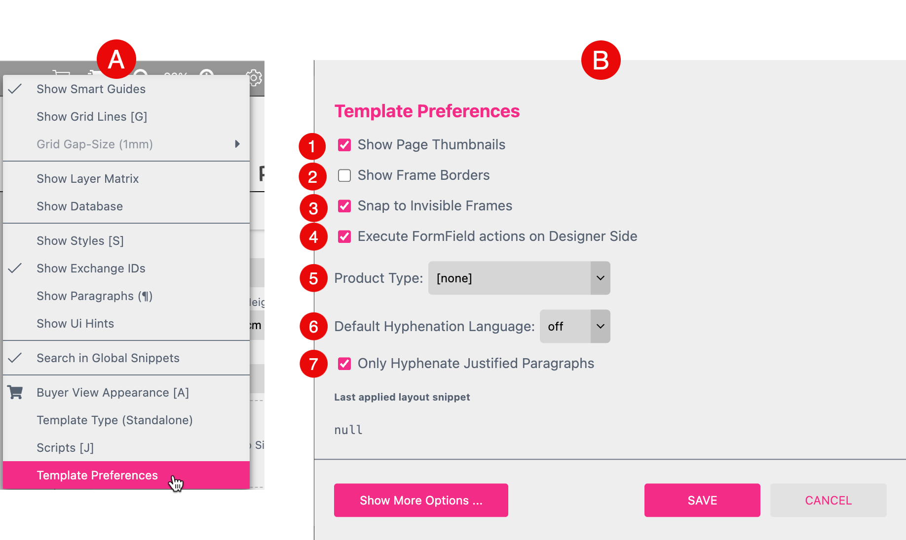 Template Preferences Dialog