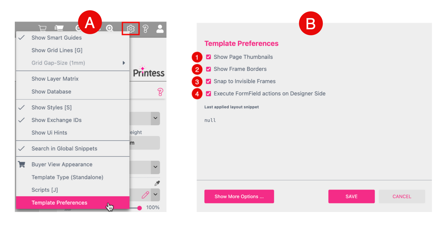 Template Preferences Dialog