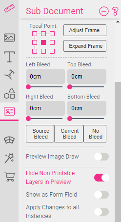 Sub Document Hide Non Printing