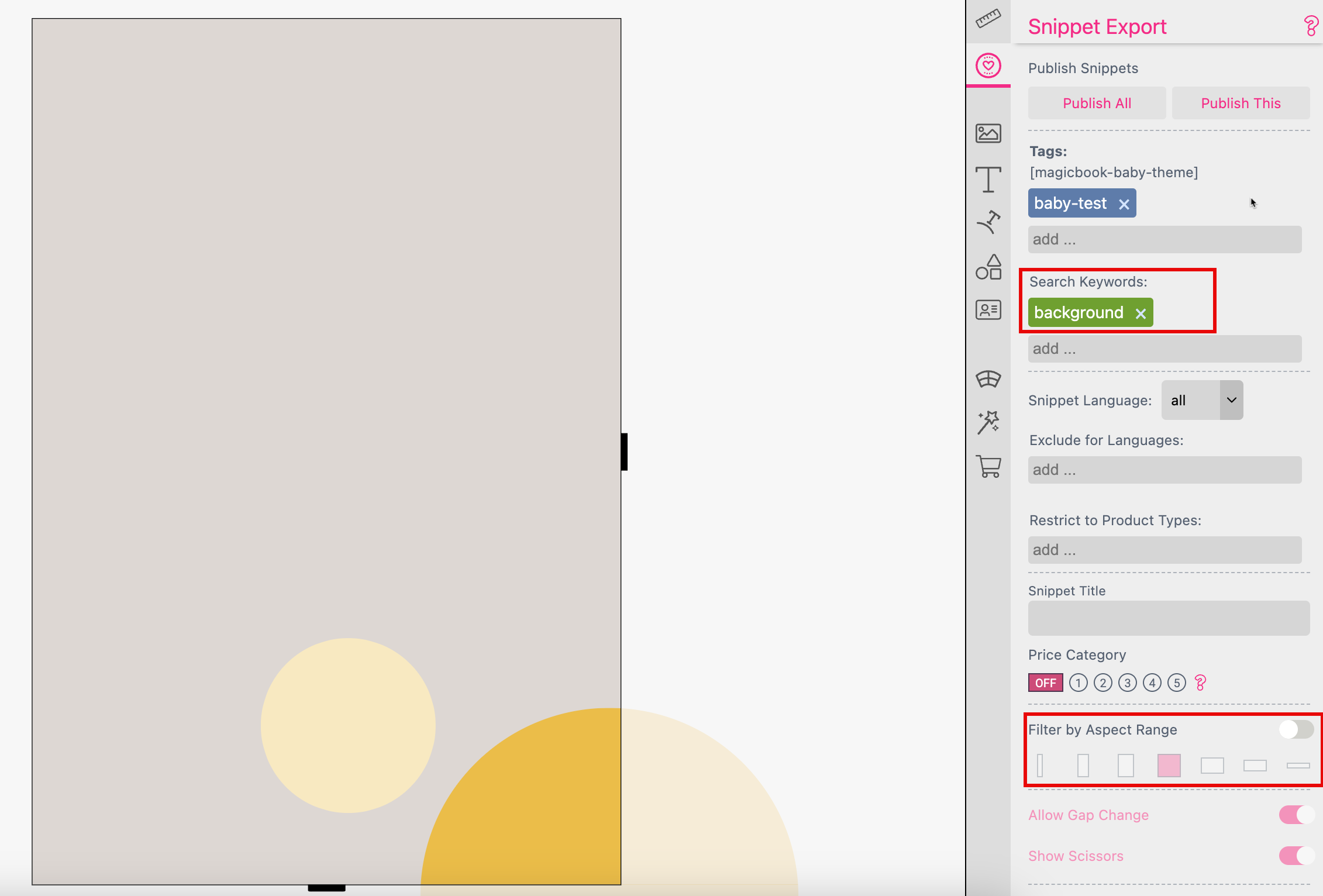 Background Layout Snippet Magic Photo Book