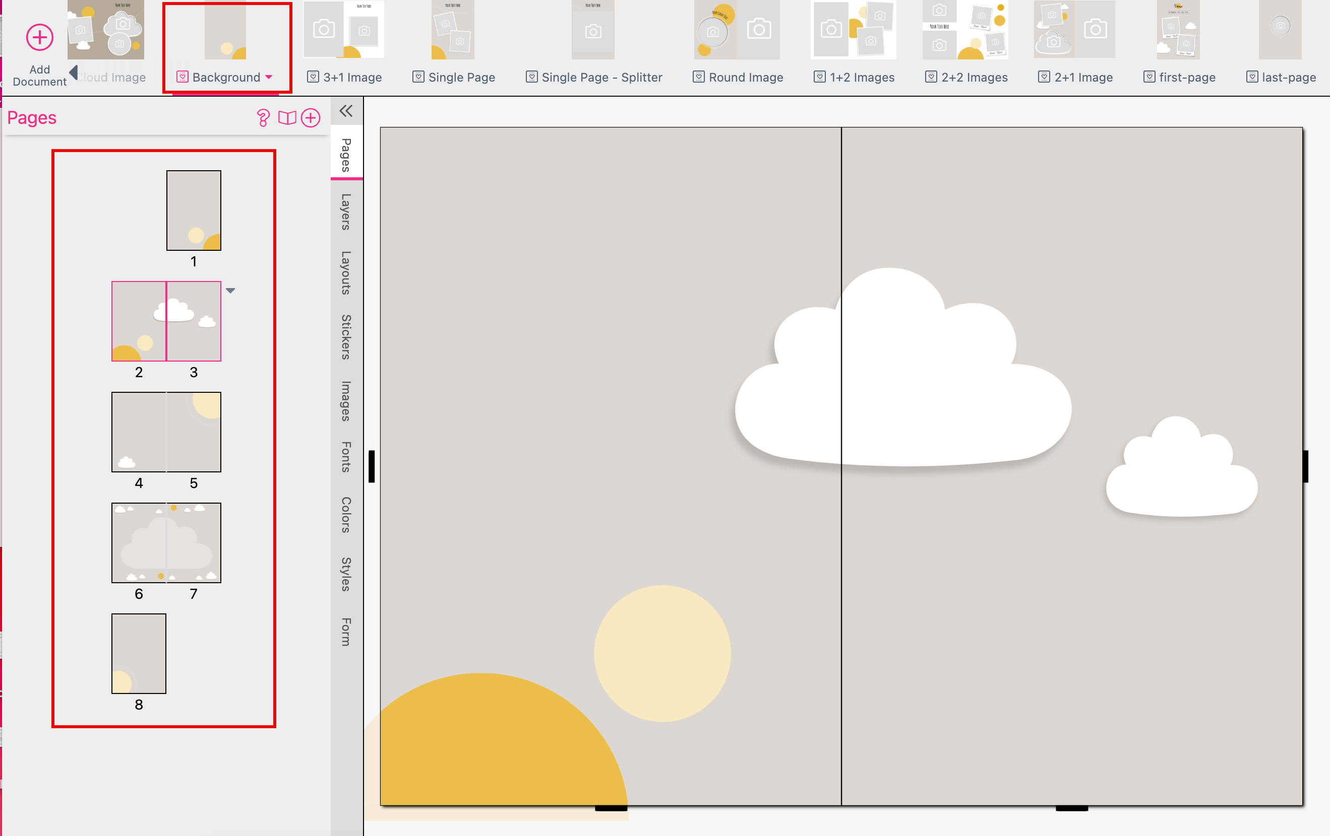 Background Layout Snippet Pages Magic Photo Book