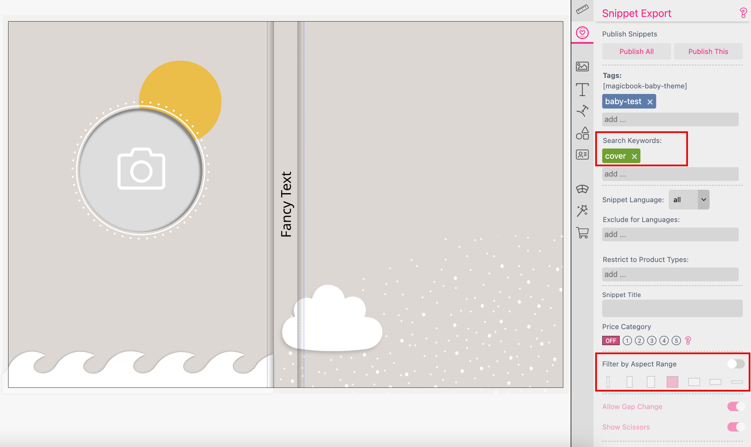 Cover Layout Snippet Magic Photo Book