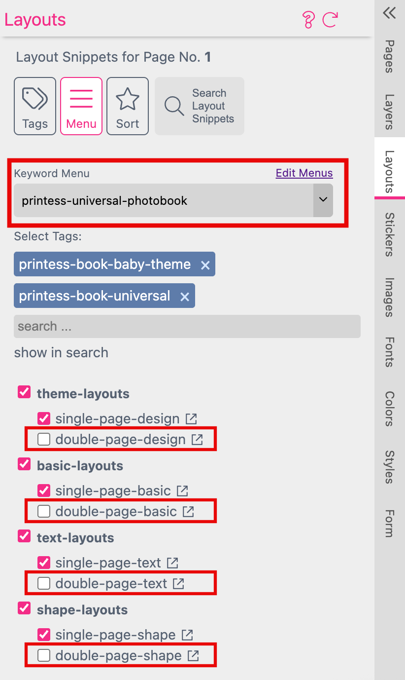 Layout Snippet Assignment Single Pages
