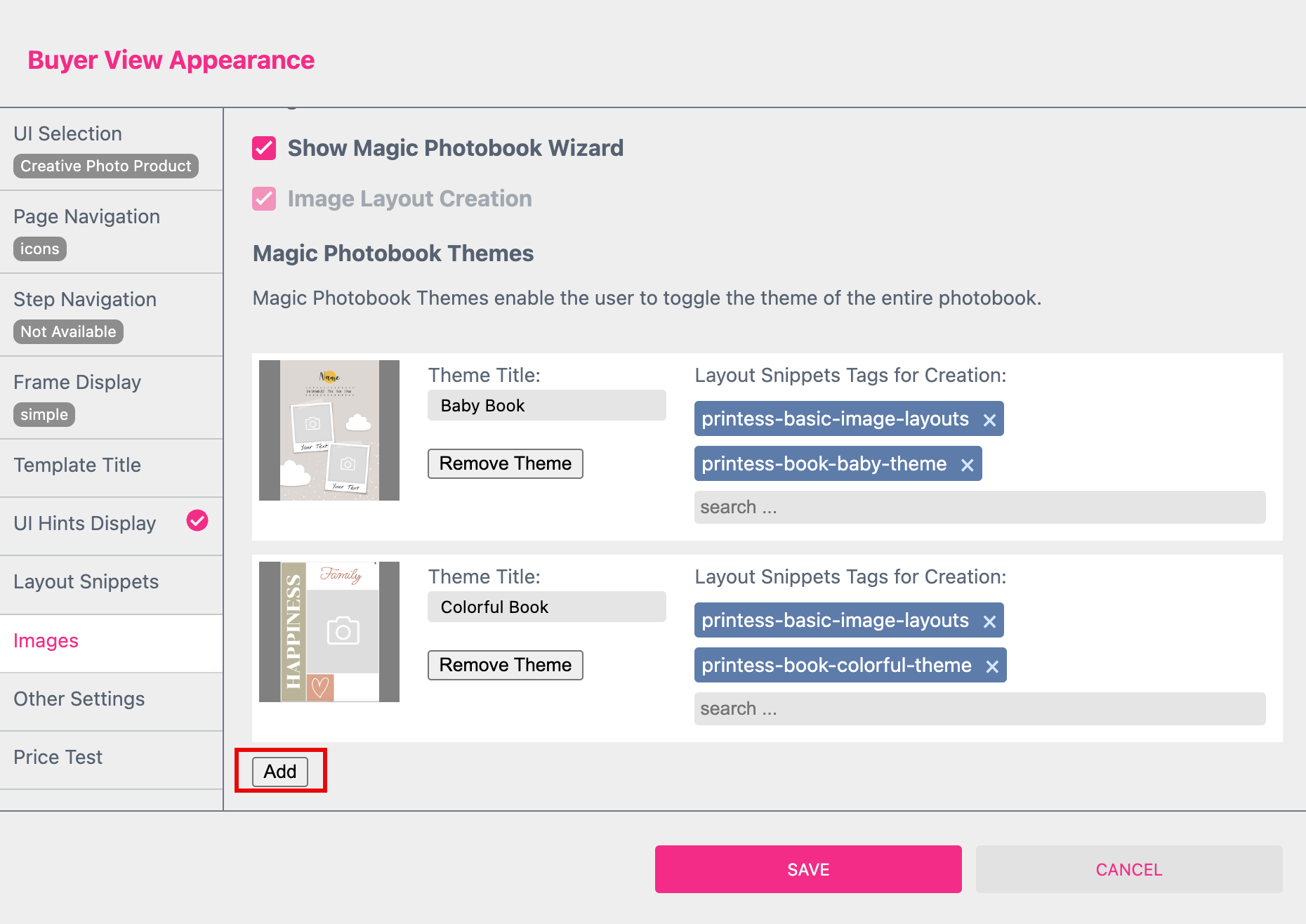 Added Photo Book Themes